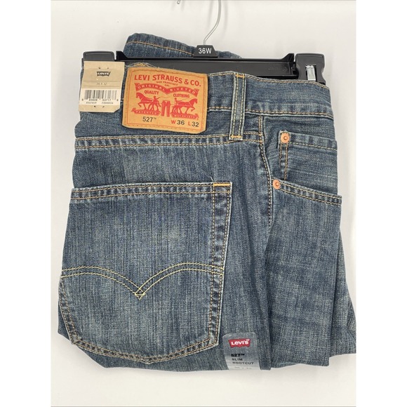 NWT Men's Levi's 527 Slim Boot Cut Andi Dark Blue Jeans Size 36"x32" - Picture 1 of 6